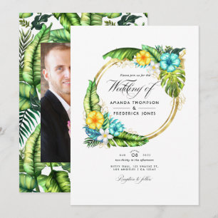 Invitation Mariage de plage tropical été Aloha Photo