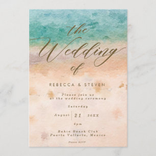 Invitation mariage de plage tropicale