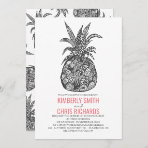 Invitation Mariage de plage tropicale à l'ananas