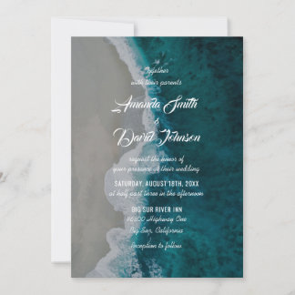 Invitation Mariage de plage turquoise Sea Shore Destination