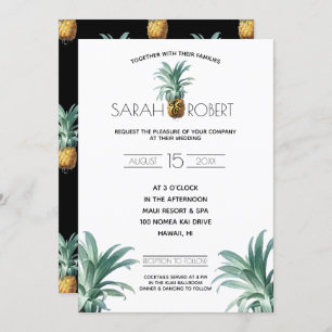 Invitation Mariage de plaisir à l'ananas