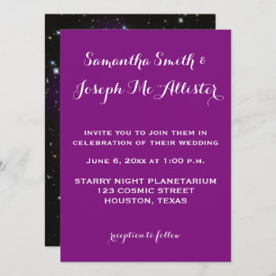 Invitation Mariage de Planétarium à grappes violettes