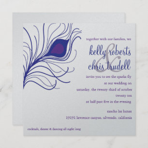 Invitation Mariage de plumes de roche