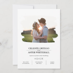 Invitation Mariage de poignées de bordure simple de pinceau p