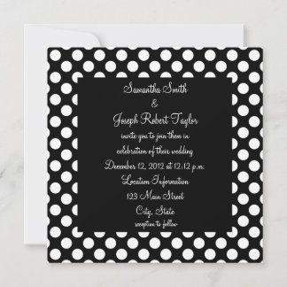 Invitation Mariage de points Polka noir et blanc