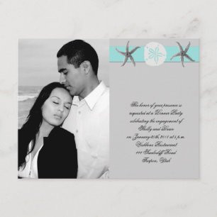 Invitation Mariage de poisson-Fiançailles Aqua and Grey Band
