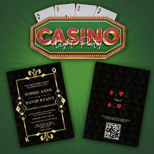 Invitation Mariage de Poker au Casino Glamorous Gold Las Vega