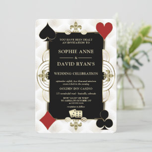 Invitation Mariage de Poker au Casino Glamorous Gold Vegas
