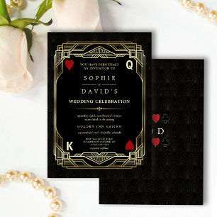 Invitation Mariage de poker de luxe Gatsby Casino Las Vegas