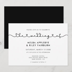Invitation Mariage de police de coeur de connexion mignonne
