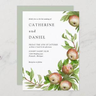 Invitation Mariage de pommes aquarelle