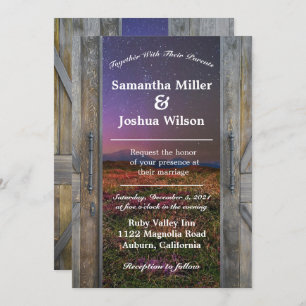 Invitation Mariage de portes de grange rustique
