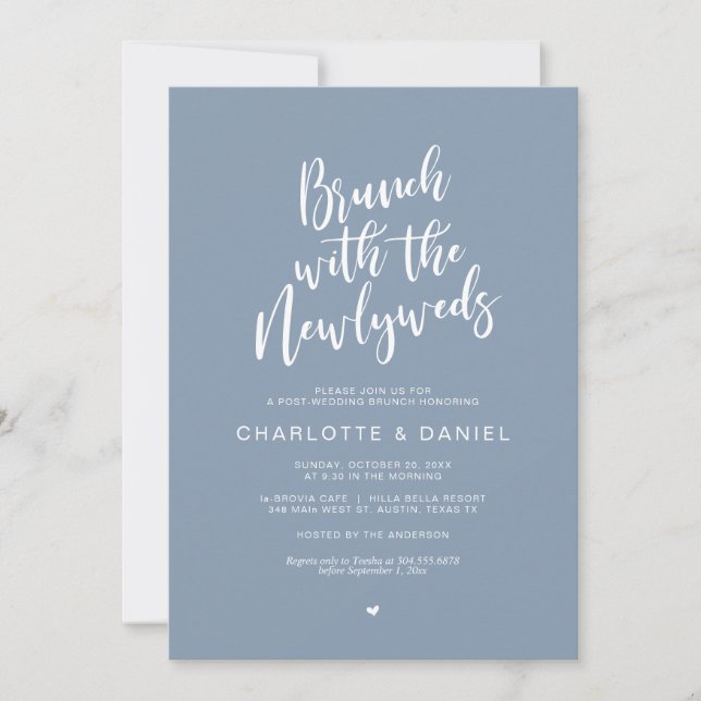 Invitation Mariage de poste, Brunch avec les jeunes mariés Du (Devant)