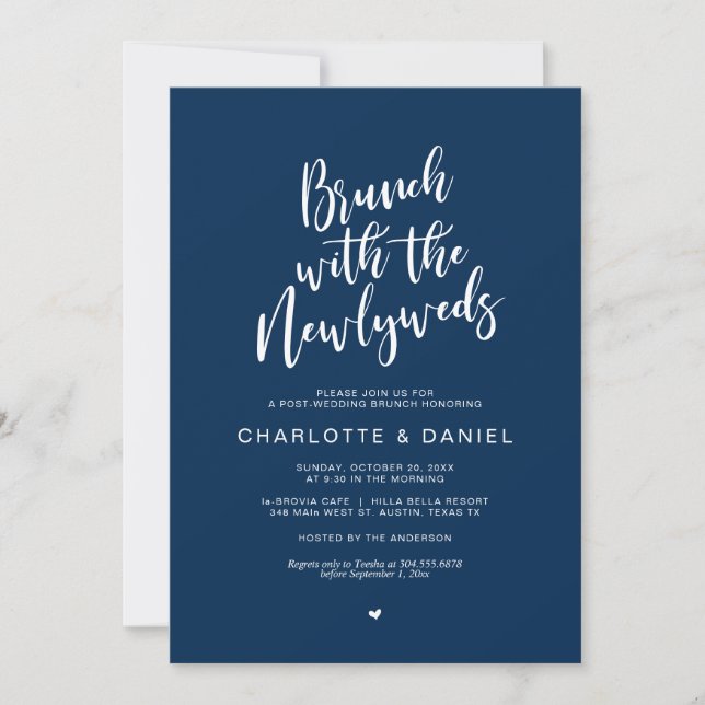 Invitation mariage de poste, Brunch avec les jeunes mariés, N (Devant)