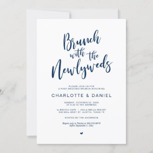 Invitation Mariage de poste, Brunch avec les jeunes mariés, N