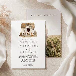Invitation Mariage de poulet de ferme rustique
