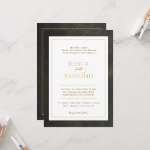 Invitation Mariage de poussière d'or
