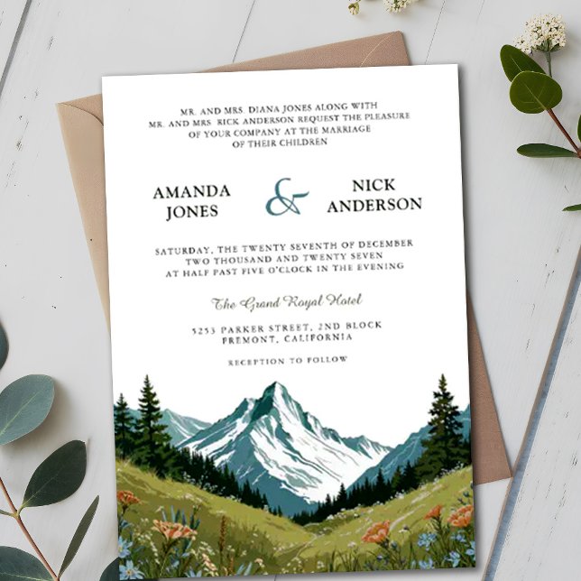 Invitation Mariage de prairie de Fleur sauvage Boho (Créateur téléchargé)