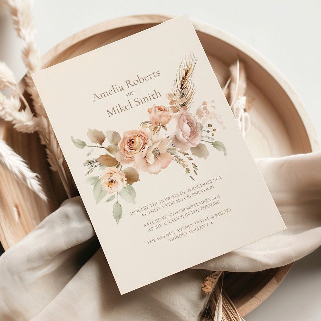 Invitation Mariage de prairie Fleur sauvage lunaire (Créateur téléchargé)