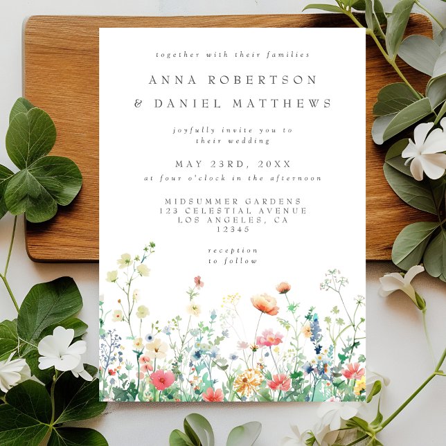 Invitation Mariage de prairie Fleur sauvage lunaire (Créateur téléchargé)