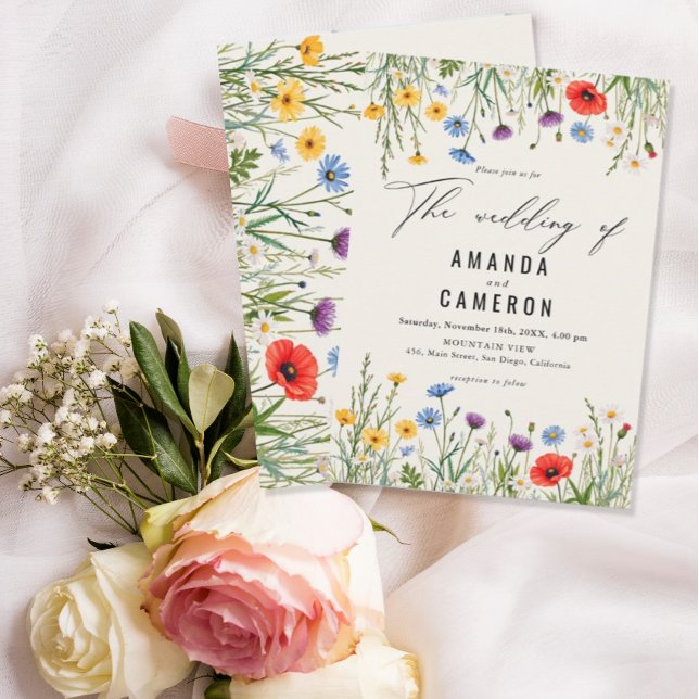 Invitation Mariage de prairie sauvage de printemps (Créateur téléchargé)