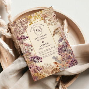 Invitation Mariage de pré-Fleur sauvage vintage