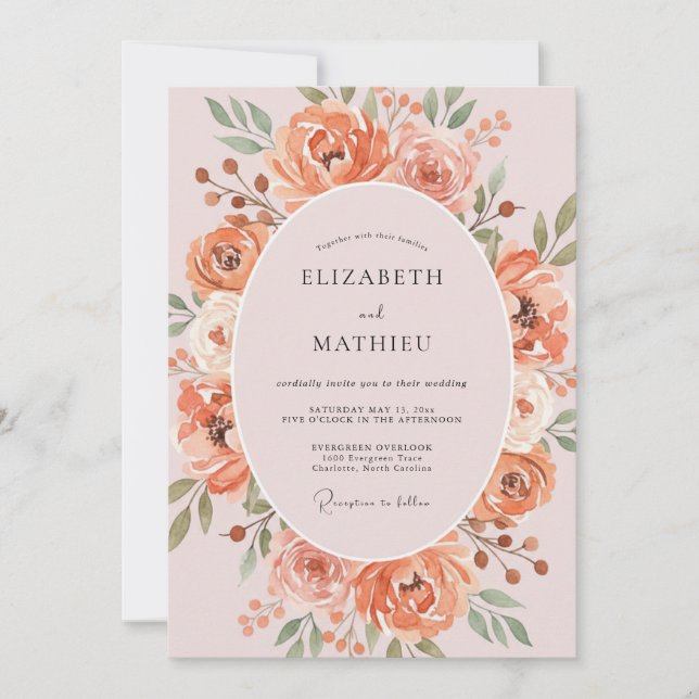 Invitation Mariage de printemps à couper le souffle aux tons  (Devant)