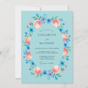 Invitation Mariage de printemps à l'esprit cyan