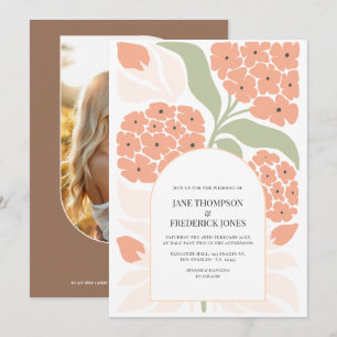 Invitation Mariage de printemps abstrait moderne Fleur d'abri