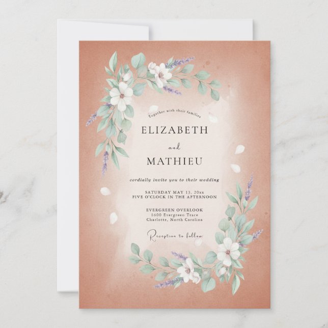 Invitation Mariage de printemps au cuivre luisant (Devant)