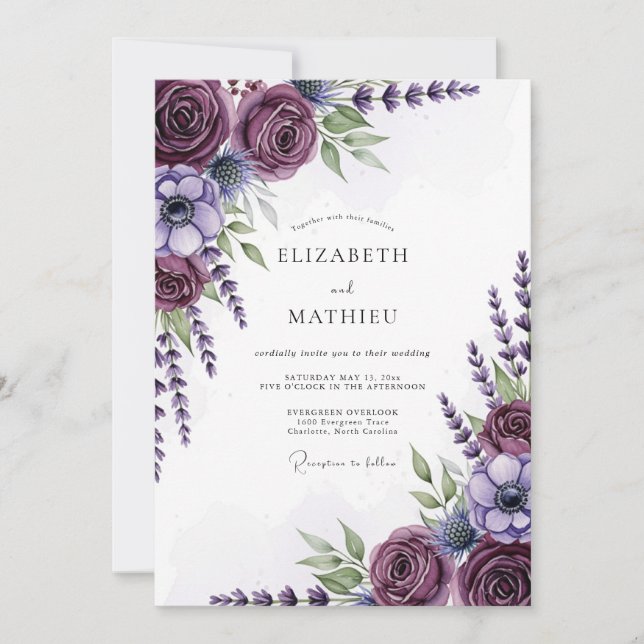 Invitation Mariage de printemps au plumage lustré (Devant)