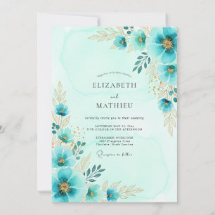Invitation Mariage de printemps botanique éthéré aquatique