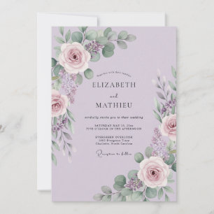 Invitation Mariage de printemps botanique luxuriant de lavand