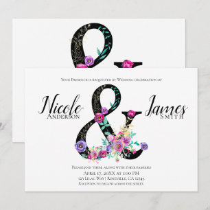 Invitation Mariage de printemps chic et moderne à motif flora