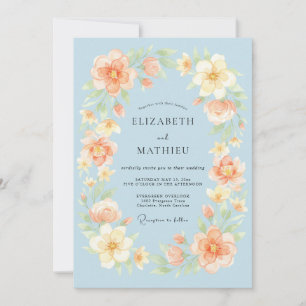 Invitation Mariage de printemps délicat bleu poudre