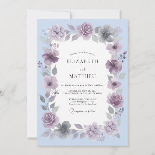 Invitation Mariage de printemps délicat lavande