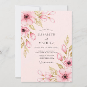 Invitation Mariage de printemps délicieux rose tendre