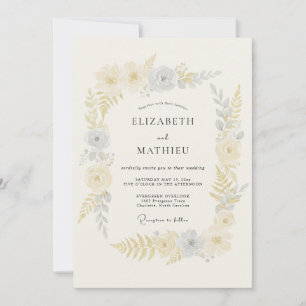 Invitation Mariage de printemps éthéré jaune doux