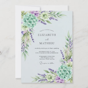 Invitation Mariage de printemps éthéré lavande