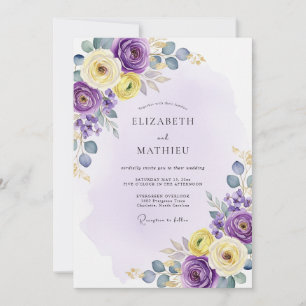 Invitation Mariage de printemps éthéré pourpre