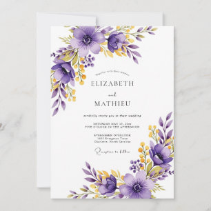 Invitation Mariage de printemps exquis pourpre