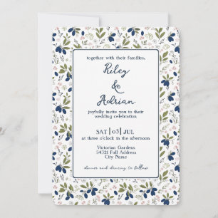 Invitation Mariage de printemps Fleur rose de baie de Haskap 