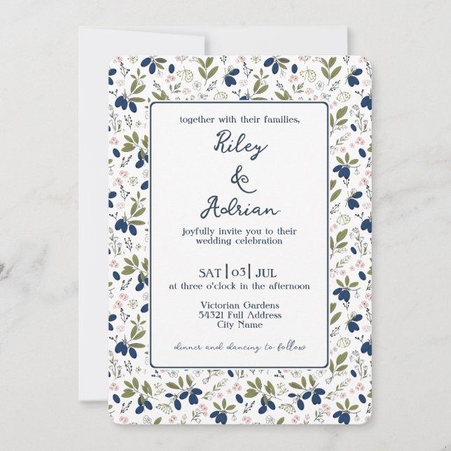 Invitation Mariage de printemps Fleur rose de baie de Haskap  (Devant)