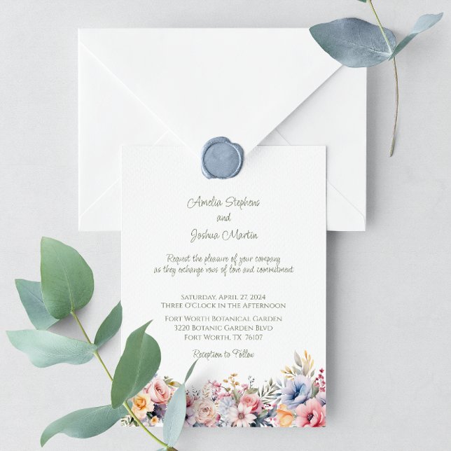 Invitation Mariage de printemps Fleur sauvage coloré (Créateur téléchargé)