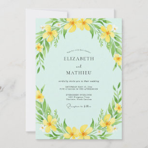 Invitation Mariage de printemps floral doux jaune