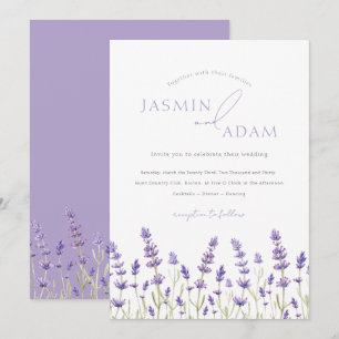 Invitation Mariage de printemps floral lavande élégant