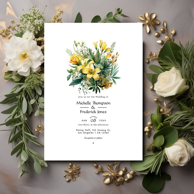Invitation Mariage de printemps floral sauge, à feuilles pers (Créateur téléchargé)