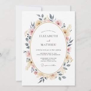 Invitation Mariage de printemps harmonieux rose tendre