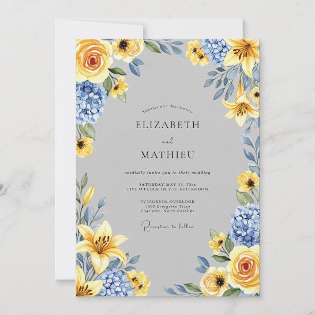 Invitation Mariage de printemps jaune exultant (Devant)