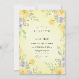 Invitation Mariage de printemps jaune luxuriant